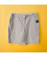 Karen Scott Women's Stone Cotton Cargo Shorts Size 16 NWT - $16.82