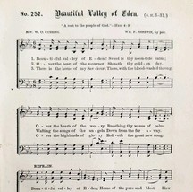 1883 Gospel Hymn Valley Of Eden Sheet Music Victorian Church Religious A... - $19.99