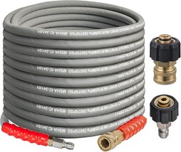 Hourleey Pressure Washer Hose, 50Ft Kink Resistant High Tensile Wire Power, Gray - $64.99