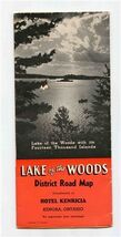 Lake of the Woods District Road Map Brochure Hotel Kenrica Kenora Ontari... - $27.72