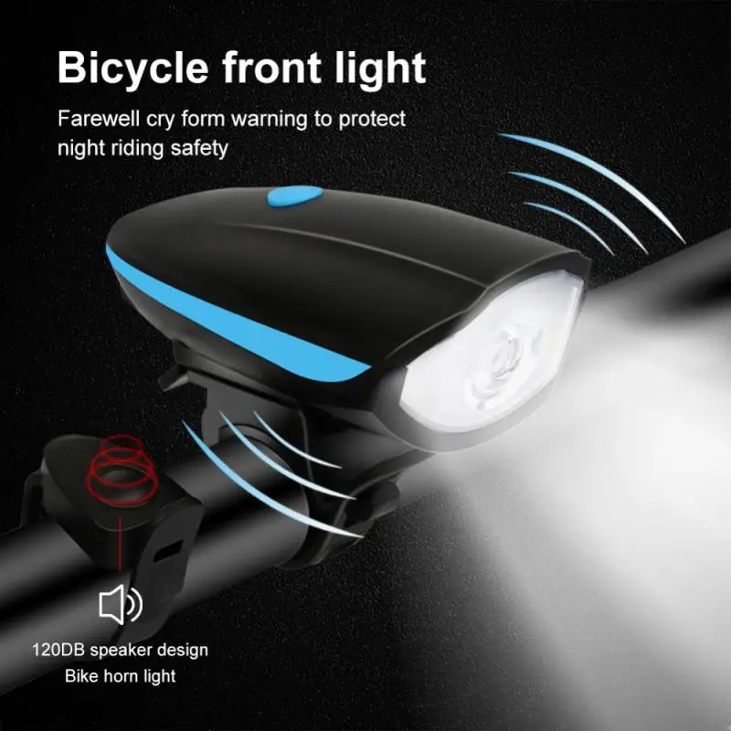 3 Modes Bicycle Front Light With Super Loud Bell Horn USB Rechargeable Headlight - £29.05 GBP+