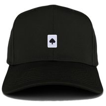 Trendy Apparel Shop Spade Playing Card Patch Structured Baseball Cap - Black - £14.38 GBP