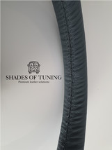 Fits Saturn Aura 07-09 Dark Grey Leather Steering Wheel Cover Diff Seam Colors - £39.95 GBP