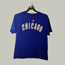 Chicago Cubs Mens Shirt Large Blue Short Sleeve MLB Casual Majestic - £9.26 GBP