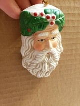 Christmas Ornament Porcelain Santa Claus Father Christmas Face - £2.33 GBP