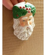 Christmas Ornament Porcelain Santa Claus Father Christmas Face - £2.38 GBP