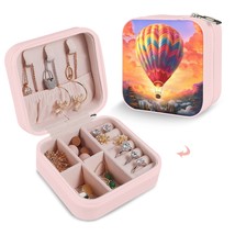 Leather Travel Jewelry Storage Box - Portable Jewelry Organizer - Aloft - $15.47
