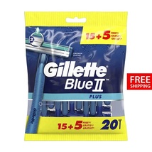 Gillette Blue 2 Plus Men&#39;s Razor Blades 15+5 Free شفرات حلاقة جيليت - £38.97 GBP