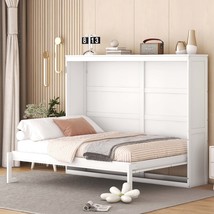 Full Size White Murphy Wall Bed - Modern Space-Saving Design - $18,704.96 MXN