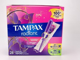 Tampax Tampons 28 Count Radiant Unscented Regular Super Duopack - $11.60