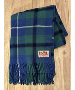 Wool Lap Blanket Scotland Blue Green Ancient Douglas Tartan Peebles Plea... - £109.30 GBP
