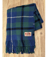 Wool Lap Blanket Scotland Blue Green Ancient Douglas Tartan Peebles Plea... - £104.45 GBP