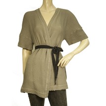 Sophie Deloudi Pique Cotton Linen Open Front w. Belt Cardigan Cardi size 1 - $69.30
