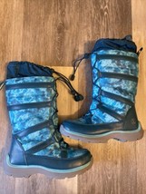 Lands End Boots Youth 2 Snowflake Insulated Winter Tall  Thermolite 525912 Blue - $19.75