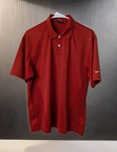 Nike Golf Dri-Fit Red Polo Shirt Men's Size Medium Ventilated Short Sleeve - $18.80
