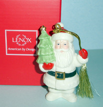 Lenox Very Merry Porcelain Ornament Santa Claus Holding Christmas Tree NEW - £10.15 GBP