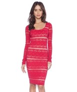 Bcbg Max Azria Tanya Sangria Pink Bodycon Dress Size L - $736.69 MXN