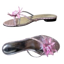 Donald Pliner Pink Couture Kogi Gator Leather Embellished Sandals $245 S... - $99.00