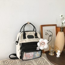 Lovely Multifunction Nylon PVC Backpack Teenage Girl Ring Buckle Portable Travel - £31.89 GBP