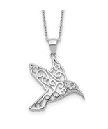 Sterling Silver Rhodium Plated Hummingbird Necklace - €84,94 EUR