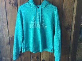 Adidas Woman Hoodie Size M Green Jersey Pullover Long Sleeves Athletic S... - $16.83