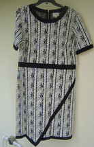 Nwt Beige By Eci Black White Cotton Career Sheath Dress Size 16 18 $88 - £28.92 GBP