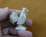 Y-CHI-RO-37) ROOSTER chicken carving SOAPSTONE gem stone figurine game c... - $8.59