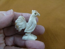 Y-CHI-RO-37) ROOSTER chicken carving SOAPSTONE gem stone figurine game c... - £6.73 GBP