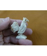Y-CHI-RO-37) ROOSTER chicken carving SOAPSTONE gem stone figurine game c... - $157.77 MXN