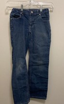 Airco Girls Blue Jeans Size 7 Waist 21” To 24” Elastic Back Inseam 22” - $4.99