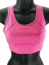 Jessica Simpson The Warm Up Back Zip Racerback Sports Bra Top, Small, Pink Highl - £11.99 GBP