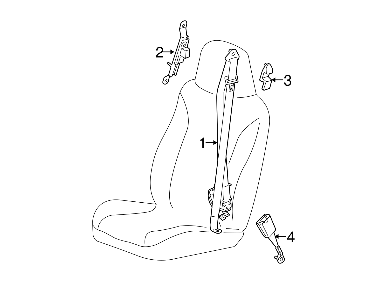 2005-2012 NEW GENUINE OEM GM FRONT DRIVER SIDE SEAT BELT W/ BUCKLE, P/N 19258614 Item image 3