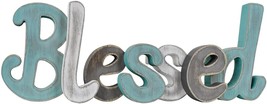 Wooden Letters Sign Decorative Shelf Table Hanging Ornament Rustic (blessed) - £17.17 GBP