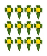 Mango Leaves and Flowers Decoration at Home Pack of 12 PCS Yellow Flowers - £27.24 GBP