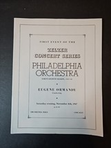 The Philadelphia Orchestra 48th Season 1947-48 Eugene Ormandy Playbill P... - $713.78 MXN