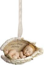 New Baby&#39;s First Christmas Angel Wings Ornament by Roman - £9.52 GBP
