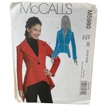 McCall's M5980 Misses' Jacket Sewing Pattern Size 14-16-18-20 EE - £7.18 GBP