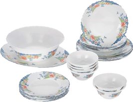  Dajar Florine 26-piece Arcopal tableware, glass, white, red, blue and y... - £351.04 GBP