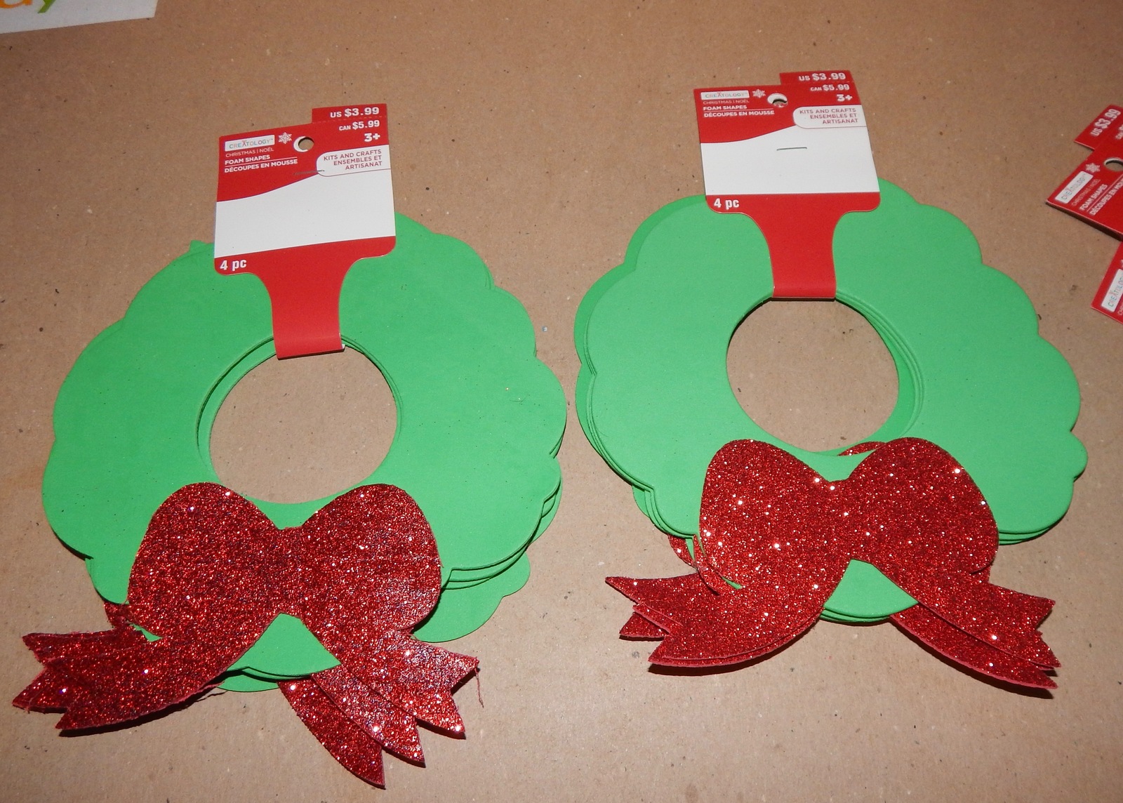 Christmas Foam Ornament Shapes 8 pc Kits &amp; Crafts Xmas Wreaths Creatolog... - $7.49