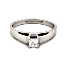 1/3 ct Diamond Solitaire 14k White Gold Engagement Ring 3.3g Size 7 - £1,575.28 GBP