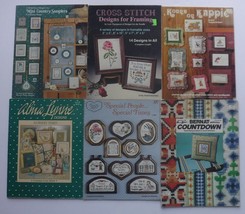Vintage Cross Stitch Pattern books / booklets Lot of 6 Mini Country Samp... - $13.98