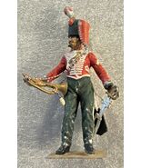 Vintage Collectable Painted Metal Figure  - French Chassuar Cheval Trump... - $35.99