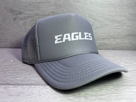 New Philadelphia Eagles Smoke Gray Hat 5 Panel High Crown Trucker Snapback Vtg - £14.16 GBP