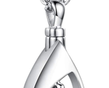 Cremation Jewelry Memorial CZ Teardrop Ashes Keepsake Urns Pendant Neckl... - £50.70 GBP