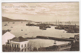 Harbor Panorama Ponta Delgada Azores Portugal 1910s postcard - $5.94