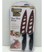 Tekno Copper Knife 2 Pack Stays Sharp Forever Stainless Steel Non-Stick Set - $8.90