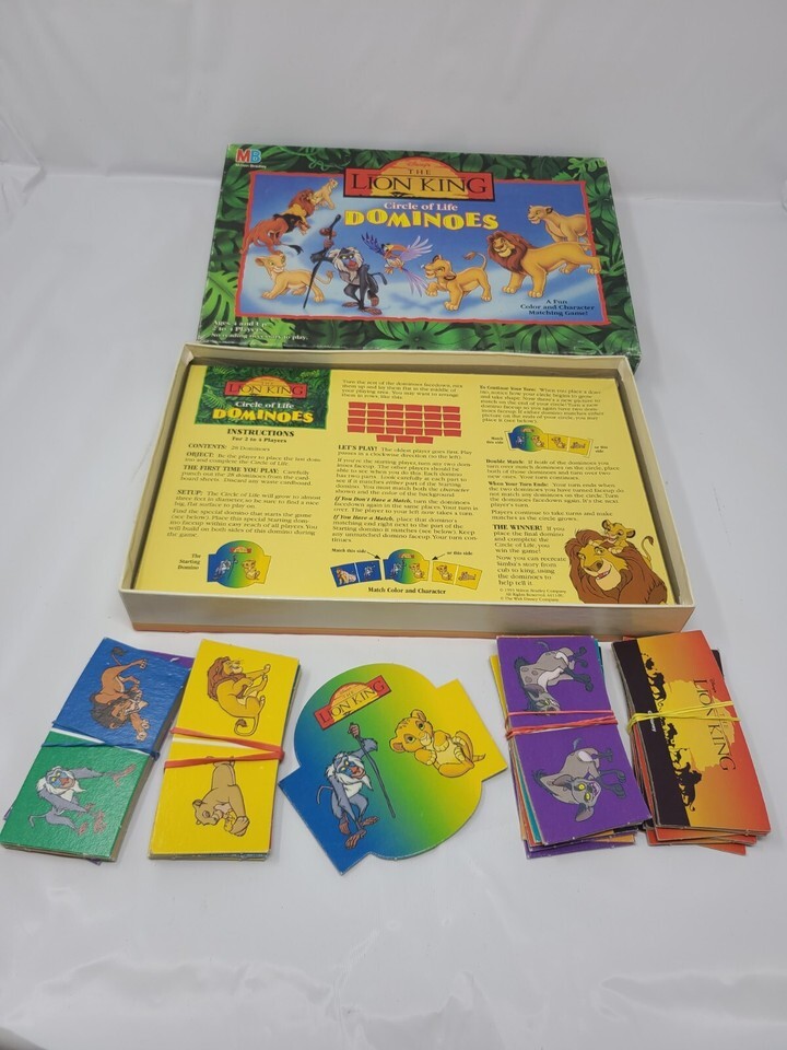 Vintage Disney's The Lion King Circle of Life Dominoes Game Complete 28 pcs Kids Item image 3