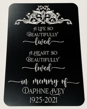 Engraved Personalized Custom Memorial Grave Marker Metal In Memory Sign 10x7 - £21.97 GBP