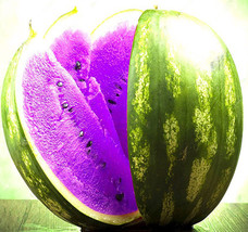 100Seeds FRESH Purple Watermelon Seeds Organic Vegetable Fruit for Home Garden - £23.16 GBP