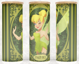 Frosted Glass Tinker Bell Fairy Green Cup Mug Tumbler 25 oz - £15.76 GBP
